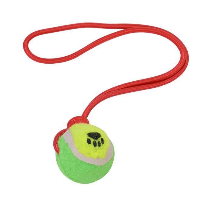 Играчка за куче Тенис топка с шнур 40 см.