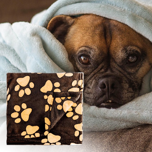 Кучешко одеяло Лапички- супер меко/3 цвята