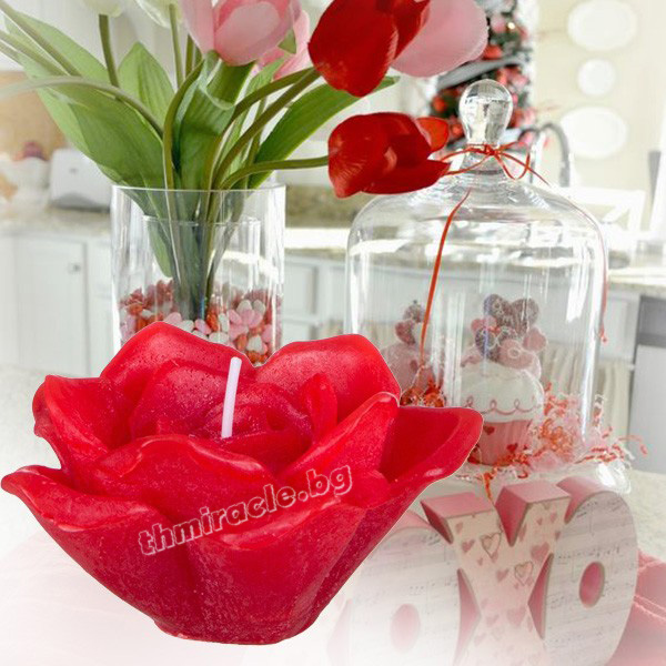 3D Свещ Роза- ароматна и красива
