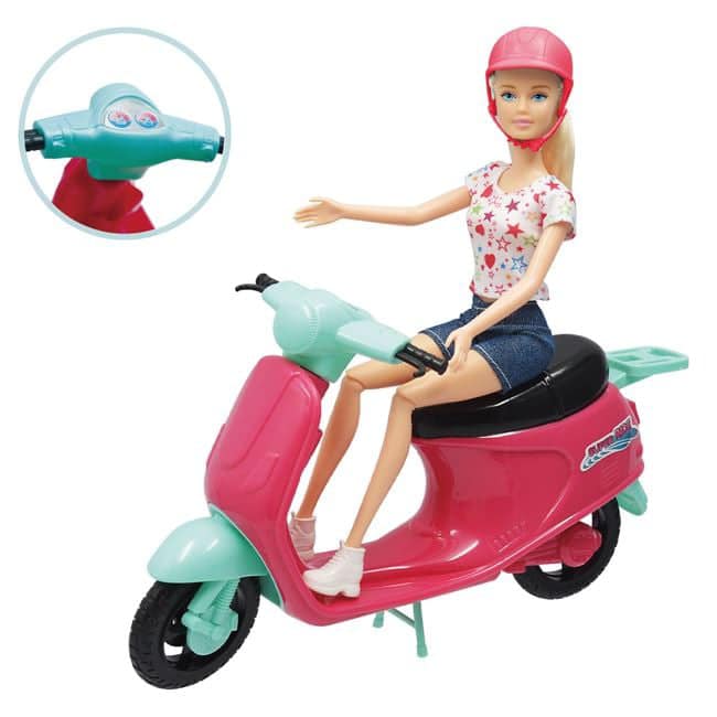 Кукла Betty цикламен мотопед