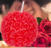 Свещ 3D топка червени розички