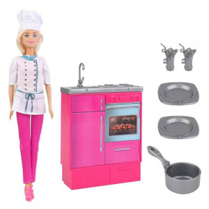 Кукла готвач + кухня с аксесоари
