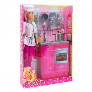 Кукла готвач + кухня с аксесоари